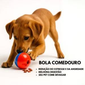 Brinquedo Bola e Comedouro Lento, Anti Stress, Ansiedade e Interativo para Cães